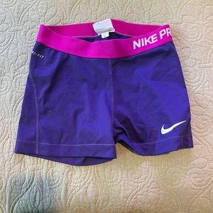 Size medium purple Nike pro shorts